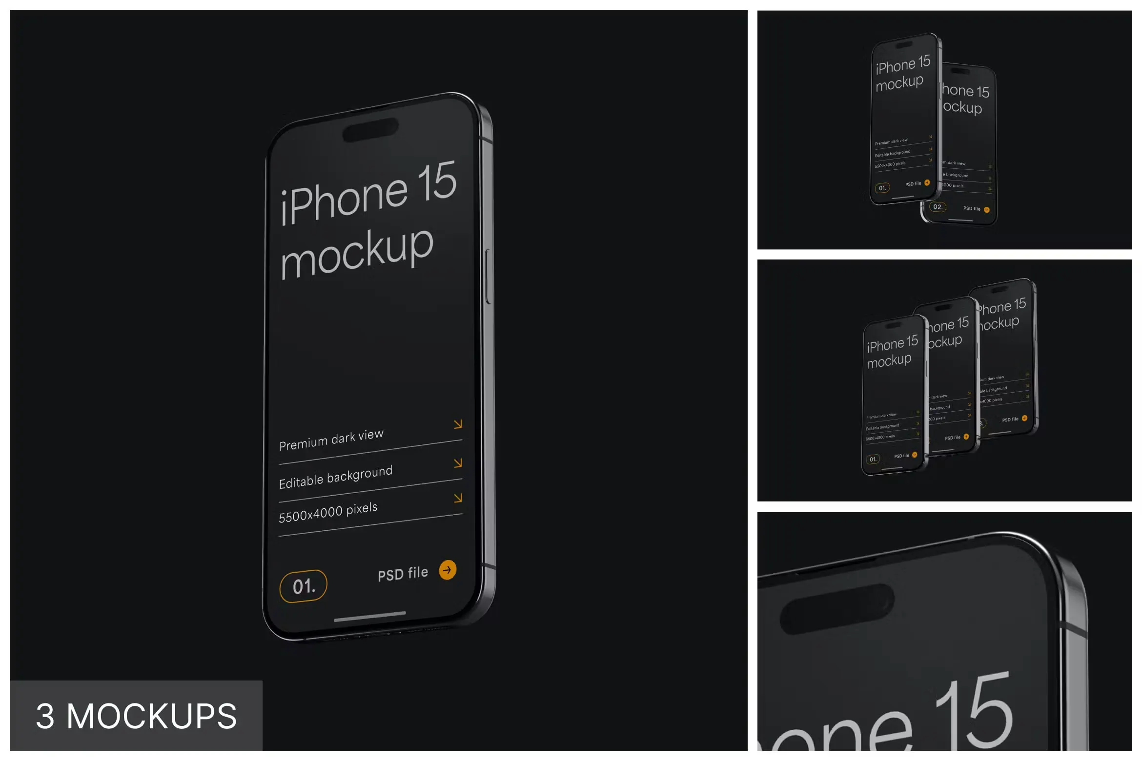 iPhone 15 Pro Mockup Set