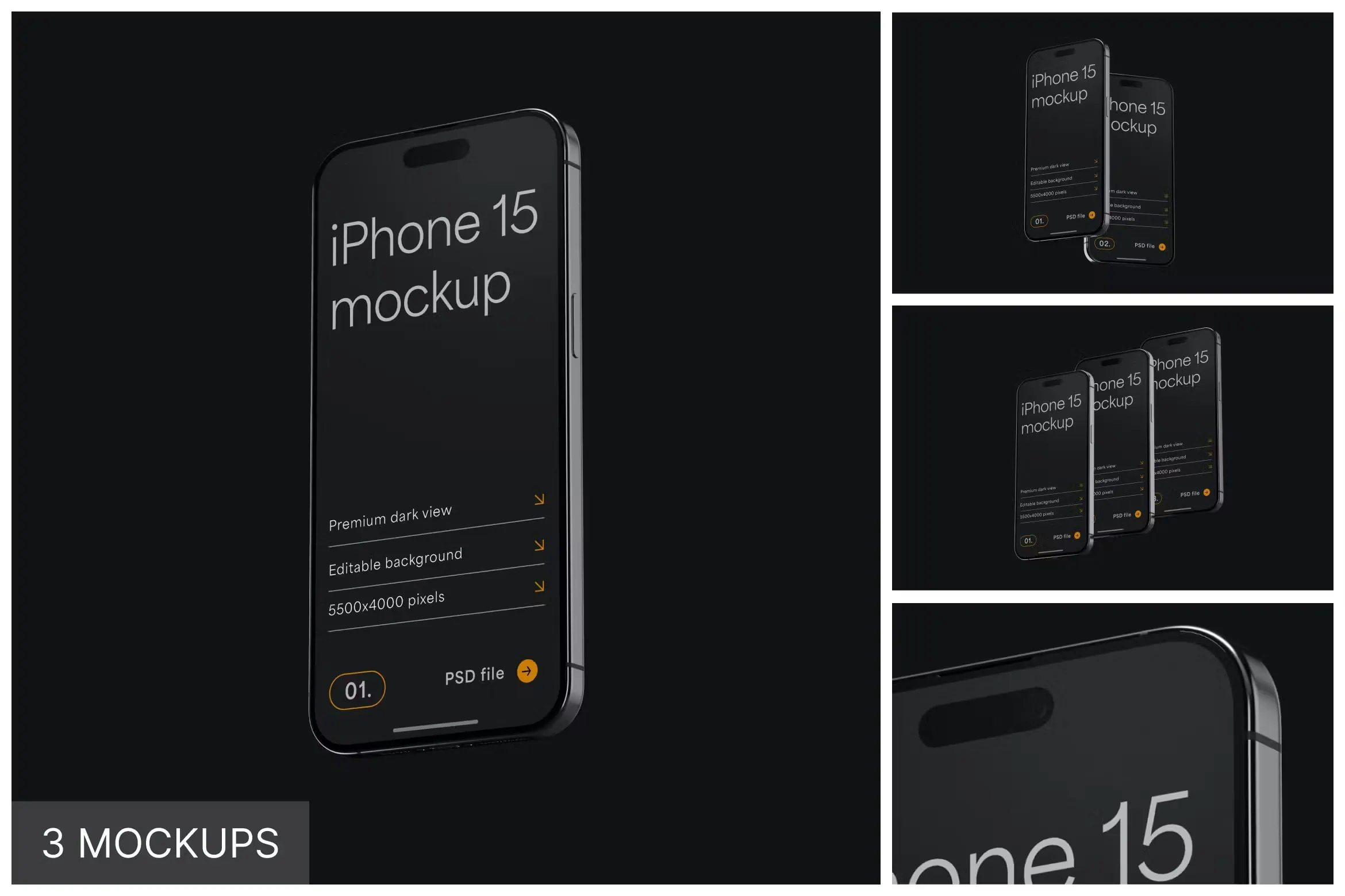 Best iPhone 15 Pro PSD Mockup Set (Realistic + Full HD) - DesignReap