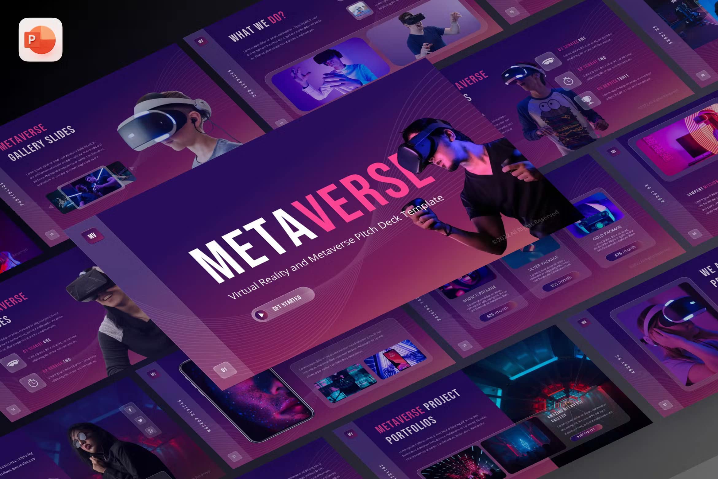 Metaverse – Glassmorphism Metaverse PowerPoint Template
